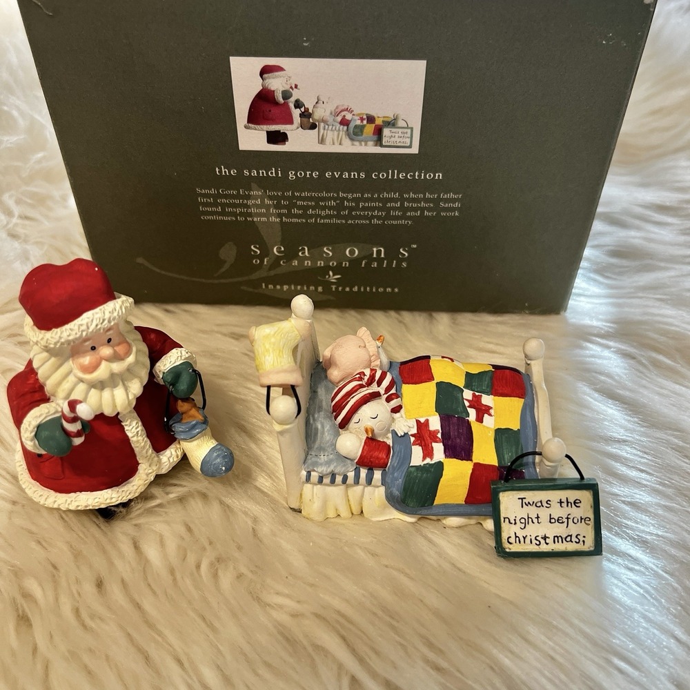 Seasons of Cannon Falls Sandi Gore Evans Night Before Christmas Santa & Child